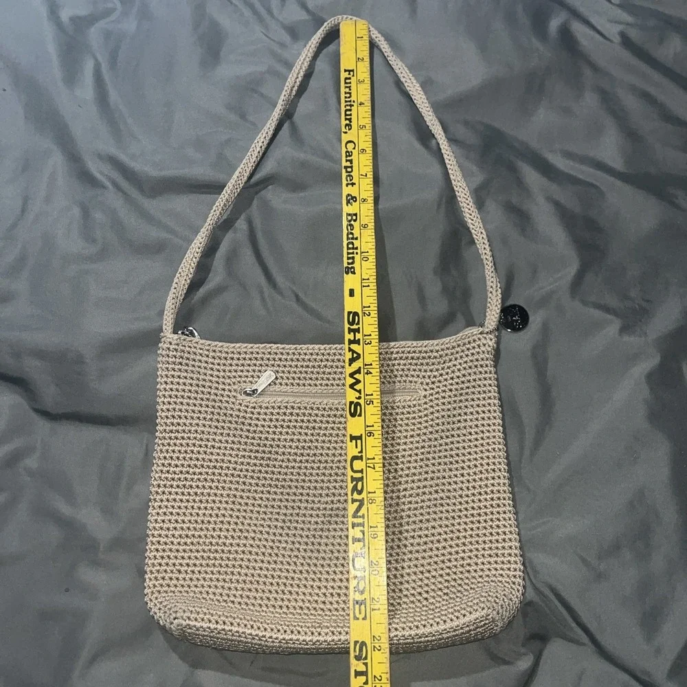 The Sak Tan‎ Shoulder Bag Boho Woven Crochet Zipper Closure Woven Strap